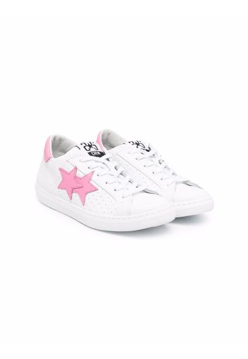 2 Star Kids TEEN star patch sneakers - Bianco