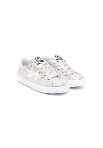 2 Star Kids star patch low-top sneakers - Argento