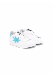 2 Star Kids TEEN star patch low-top sneakers - Bianco