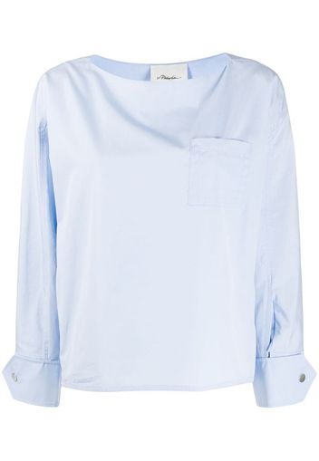 patch-pocket long-sleeve blouse