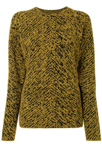 LS HERRINGBONE JACQUARD DROPPED SHOULDER PULLOVER