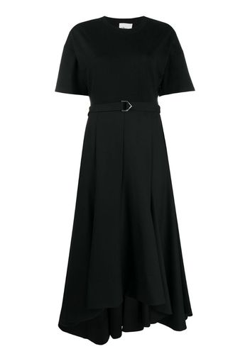 belted asymmetric dress