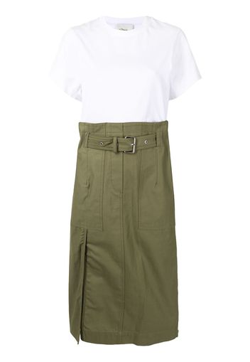 3.1 Phillip Lim Vestito con pannelli a contrasto - Verde