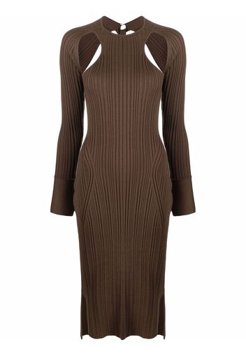 3.1 Phillip Lim VARIEGATED RIB DRESS W SCOOPED BACK - Marrone