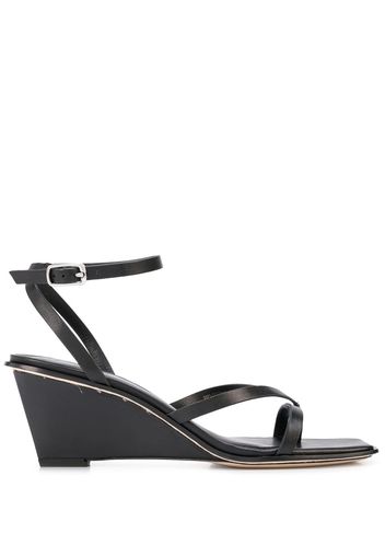 3.1 Phillip Lim LAURA - 60MM ANKLE WRAP WEDGE SANDAL - Nero