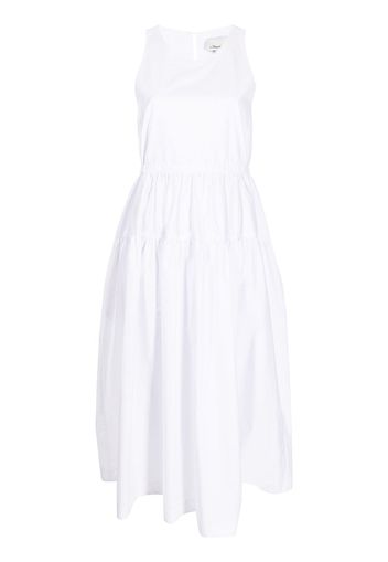 3.1 Phillip Lim SLEEVELESS POPLIN BELTED MIDI DRESS - Bianco