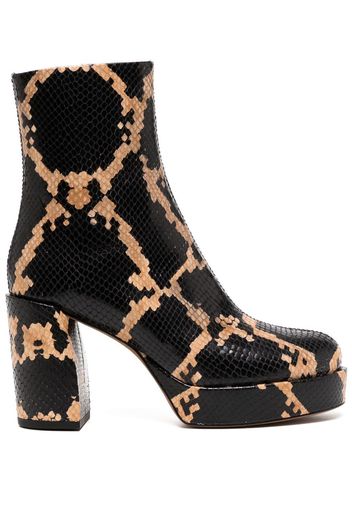 3.1 Phillip Lim snake-print platform boots - Nero