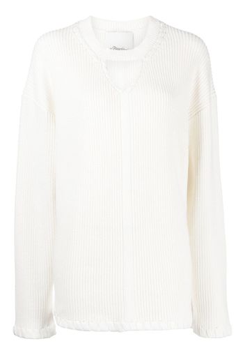 3.1 Phillip Lim ribbed V-neck jumper - Bianco