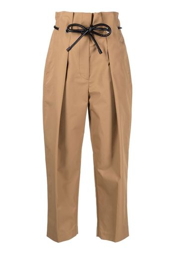 3.1 Phillip Lim Origami paperbag-waist cropped trousers - Marrone