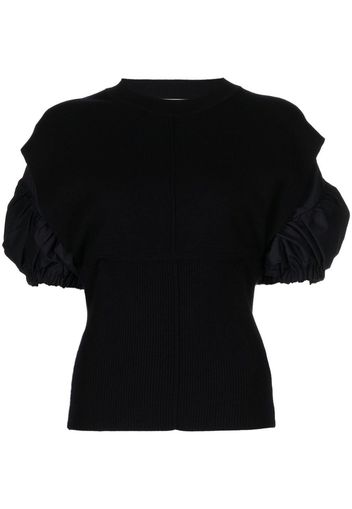 3.1 Phillip Lim Poplin-Combo Puff-Sleeve top - Nero