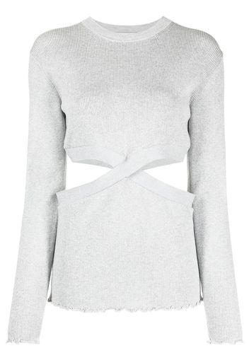 3.1 Phillip Lim cut-out ribbed jumper - Argento