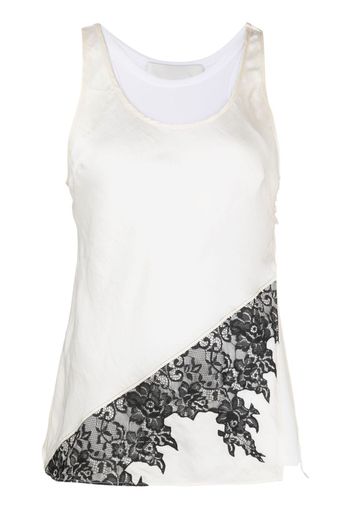 3.1 Phillip Lim DECONSTRUCTED JERSEY TUNIC W LACE - Bianco