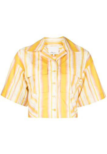 3.1 Phillip Lim striped cropped cotton shirt - Giallo