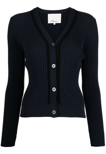 3.1 Phillip Lim contrasting ribbed-knit cardigan - Blu