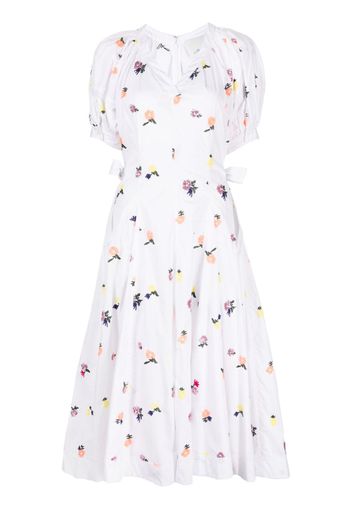 3.1 Phillip Lim floral-embroidered puff-sleeved dress - Bianco