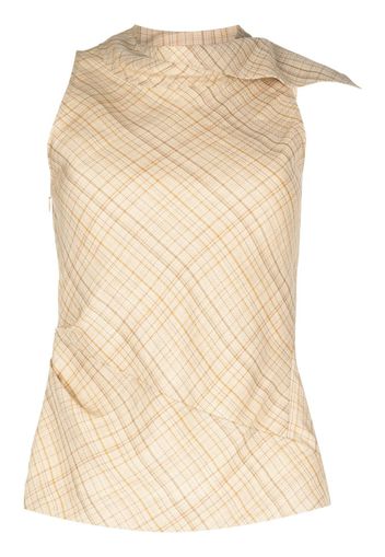 3.1 Phillip Lim plaid draped sleeveless top - Toni neutri