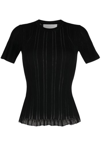 3.1 Phillip Lim ribbed ruffle-hem T-shirt - Nero