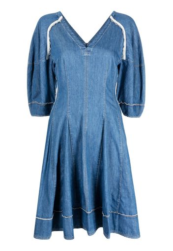 3.1 Phillip Lim contrast-stitching V-neck dress - Blu