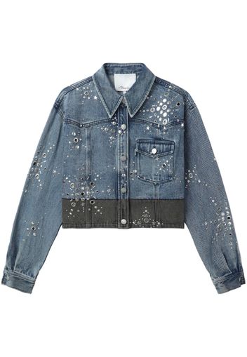 3.1 Phillip Lim Giacca denim Liberty crop - Blu