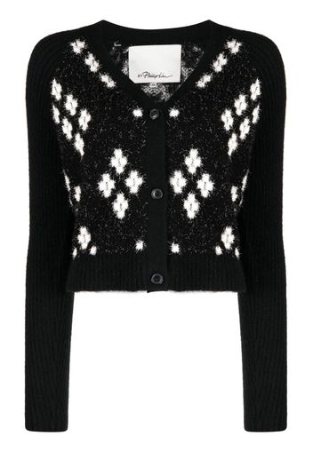 3.1 Phillip Lim argyle-check knitted cardigan - Nero