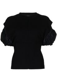 3.1 Phillip Lim Poplin-Combo Puff-Sleeve top - Nero