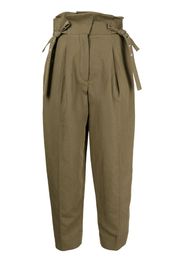 3.1 Phillip Lim Paperbag cotton-linen trousers - Verde