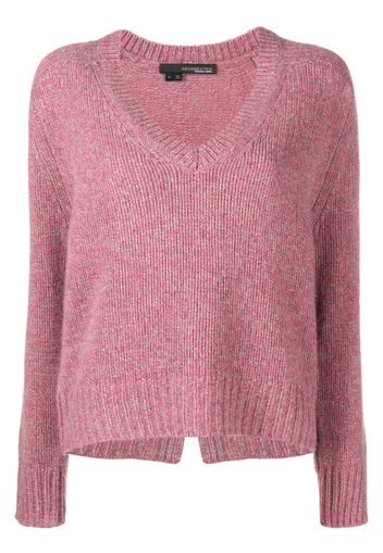 360Cashmere ribbed-knit V-neck top - Rosa