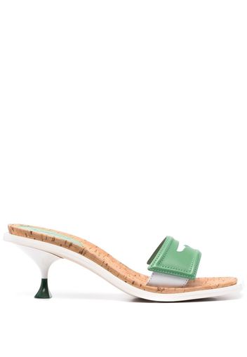 3juin square-toe leather sandals - Verde