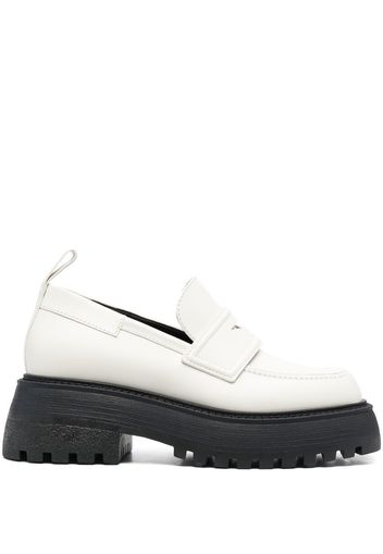 3juin platform 40mm leather loafers - Bianco