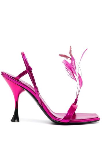 3juin feather-detail 110mm slingback sandals - Rosa