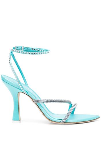 3juin crystal-embellished strappy leather sandals - Blu