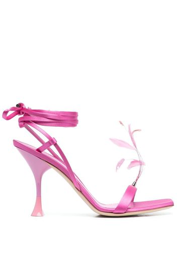 3juin Kimi 105mm feather-detail sandals - Rosa