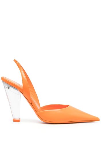 3juin pointed-toe leather pumps - Arancione