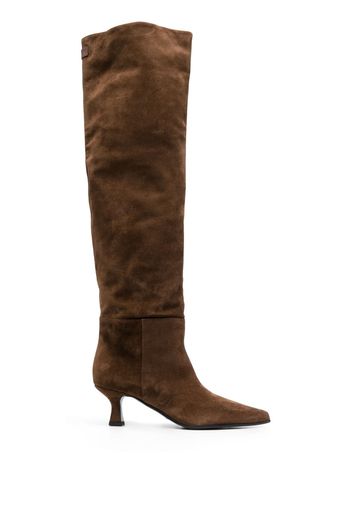 3juin 60mm pointed-toe suede boots - Marrone