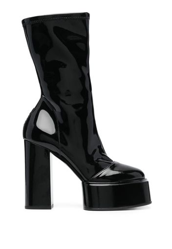 3juin Mila 120mm platform leather boots - Nero