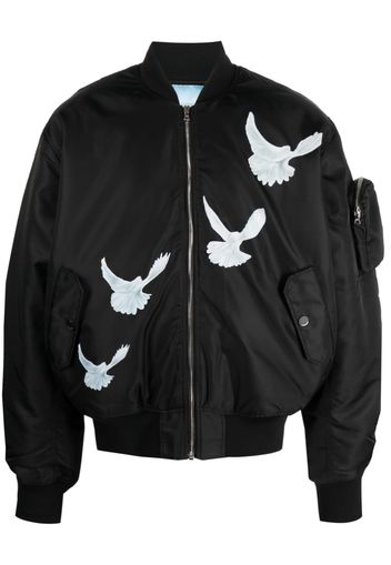 3PARADIS bird-print bomber jacket - Nero