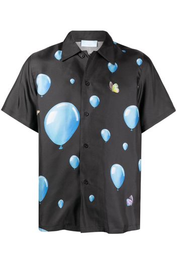 3PARADIS balloon-motif silk shirt - Nero