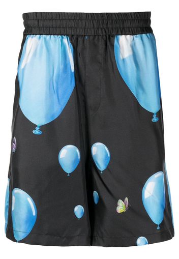 3PARADIS balloon-print silk bermuda shorts - Nero