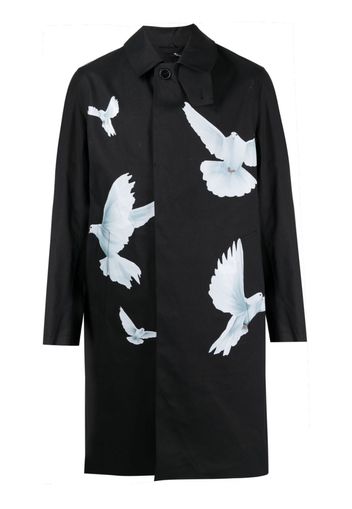 3PARADIS bird-print cotton trench coat - Nero