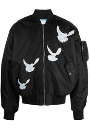 3PARADIS bird-print bomber jacket - Nero