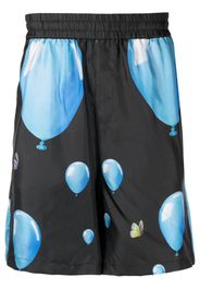 3PARADIS balloon-print silk bermuda shorts - Nero