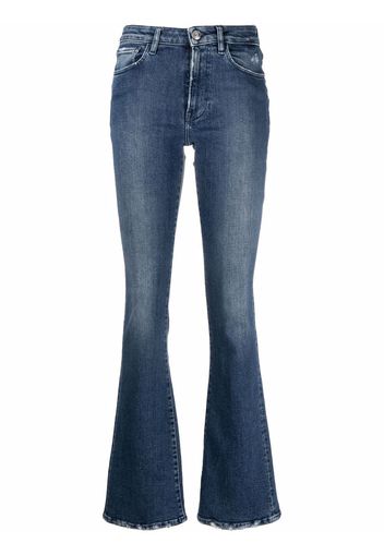 3x1 stonewashed flare-cuff jeans - Blu