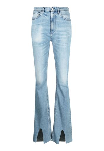 3x1 ankle slit flared jeans - Blu