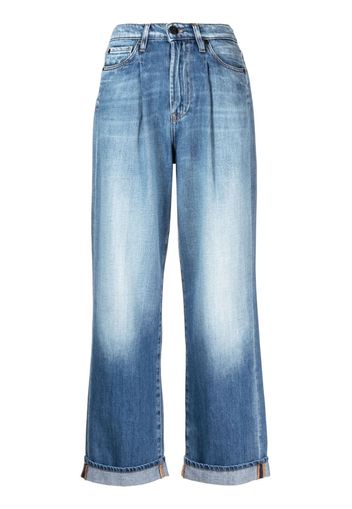 3x1 bleached-effect wide-leg jeans - Blu