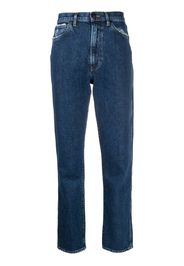 mid-rise straight-leg jeans