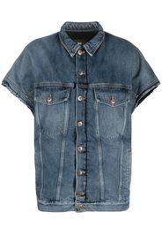 3x1 short-sleeve button-up denim jacket - Blu