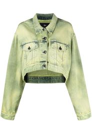 3x1 cropped tie-dye print denim jacket - Verde