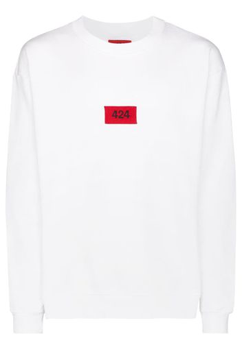 logo appliqué stretch cotton sweatshirt