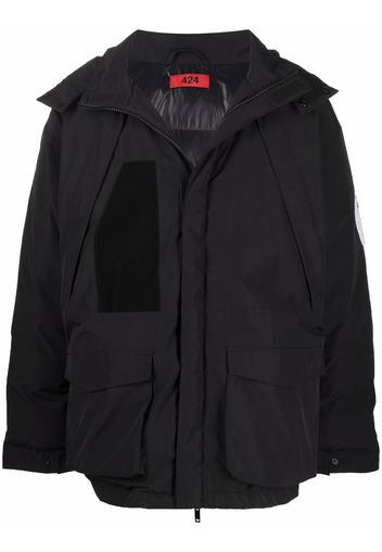 424 padded hooded coat - Nero