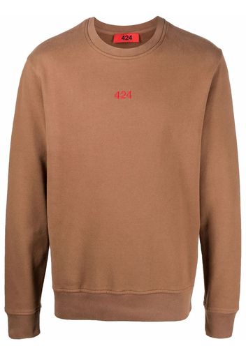 424 logo-print crew neck sweatshirt - Marrone